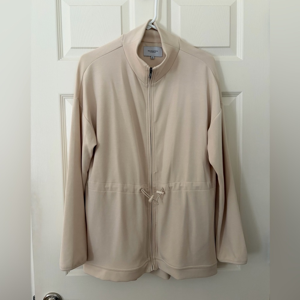 Recreation Cream Drawcord Zip Utility Jacket